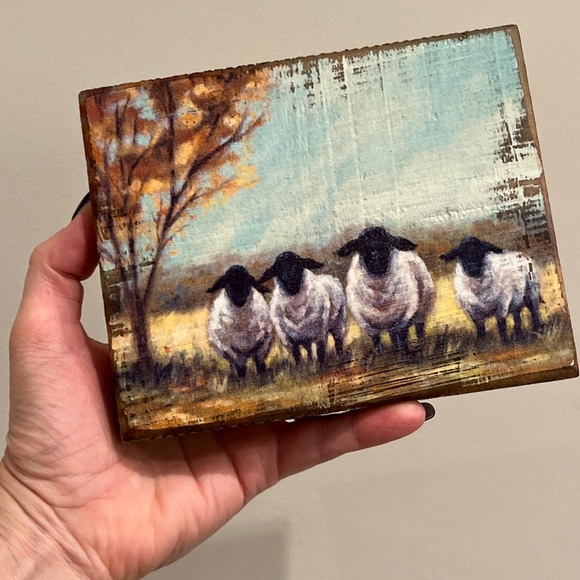 PRIMITIVES by Kathy Fall Sheep Wood Block Sign 6" x 4.75" x Farmhouse Decor PA - Picture 5 of 12